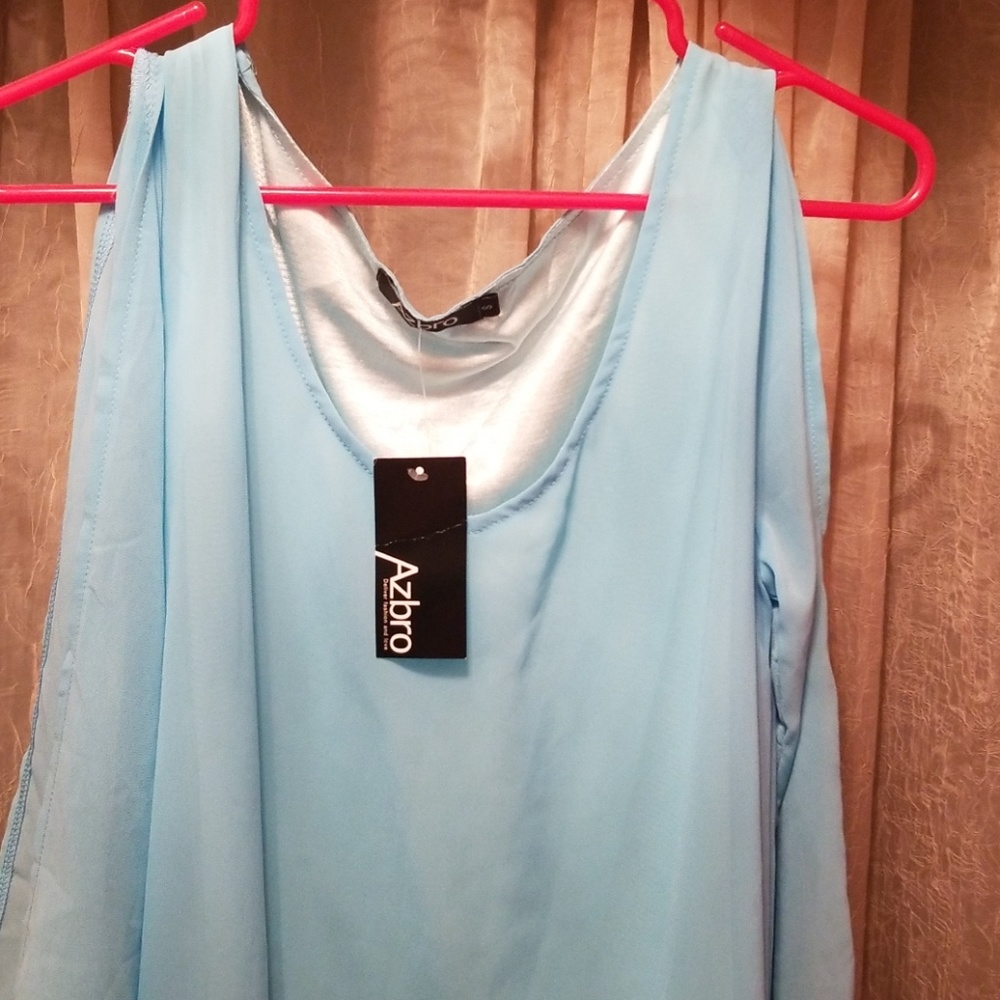 Light blue Mini high low dress